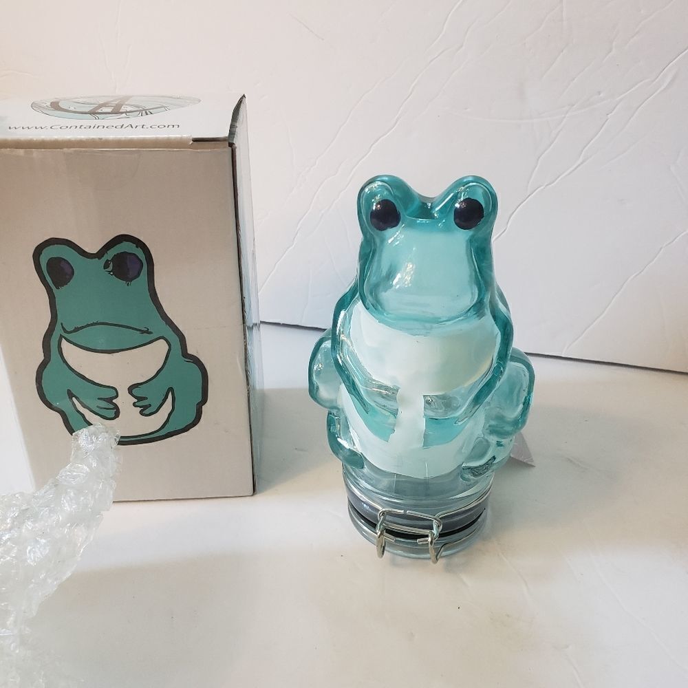 NWB Container Art Turquoise Frog Storage - Picture 2 of 11